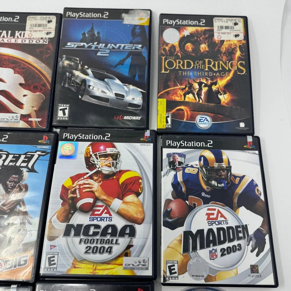 Sony PlayStation 2 PS2 Game Lot of 15 NCAA NFL Street Mortal Kombat‎ Pac-Man